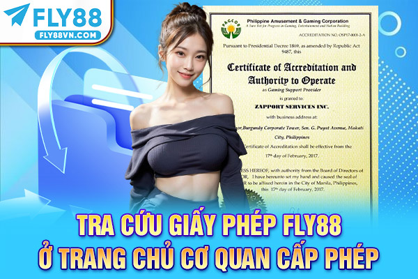 Tra cứu giấy phép Fly88 ở trang chủ cơ quan cấp phép